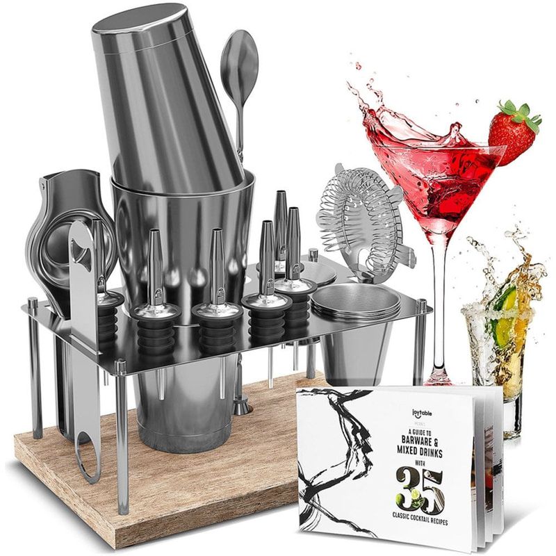 conjunto de coqueteleira 17 peças joytable prata w-bi