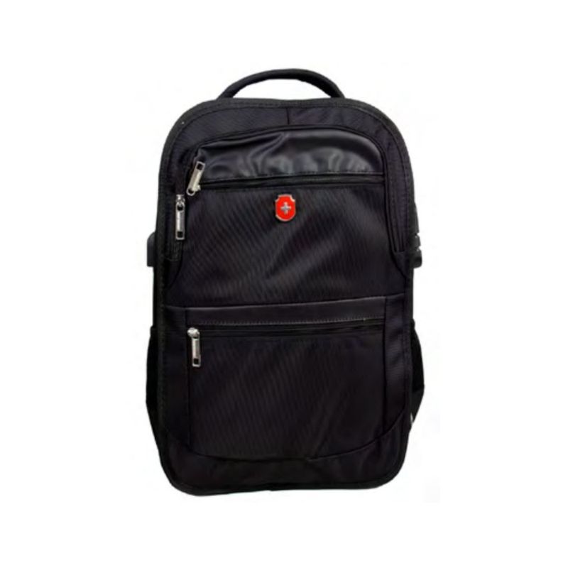 mochila executiva swissland cabo de aço com cadeado 18" 46cm preto (mp)