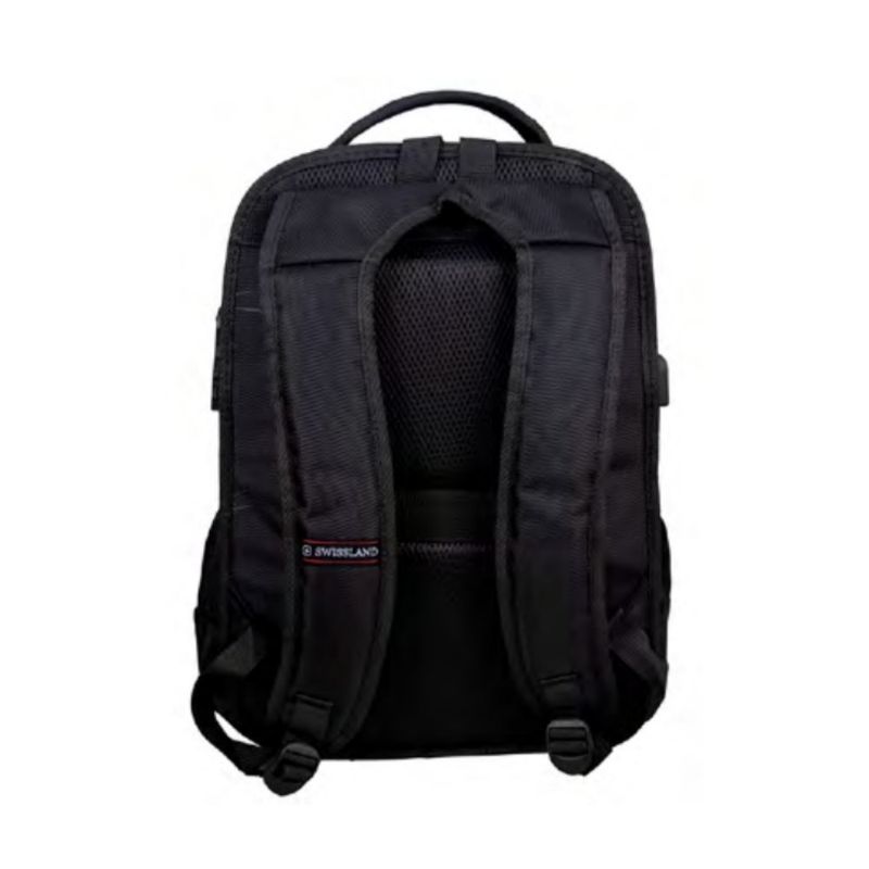mochila executiva swissland cabo de aço com cadeado 18" 46cm preto (mp)
