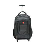 mochila executiva com rodinhas swissland 18" 46cm preto (mp)