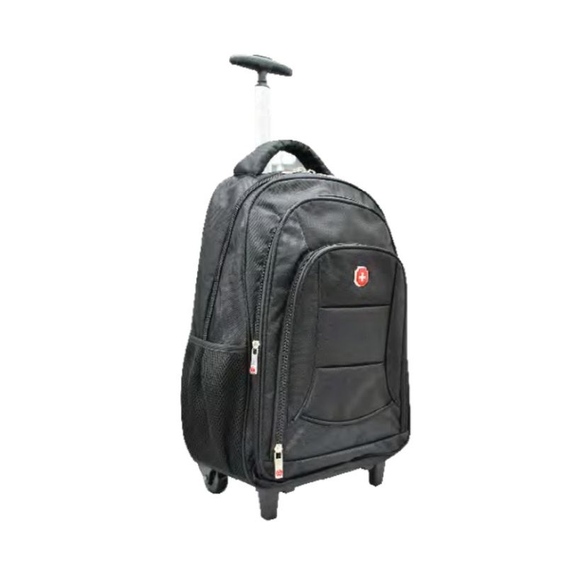 mochila executiva com rodinhas swissland 18" 46cm preto (mp)