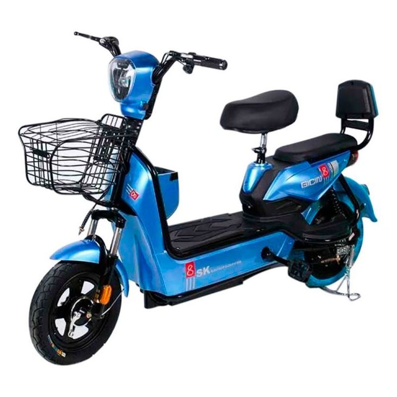 bicicleta elétrica gicin sk8 aro 14 500wh 48v azul (mp)