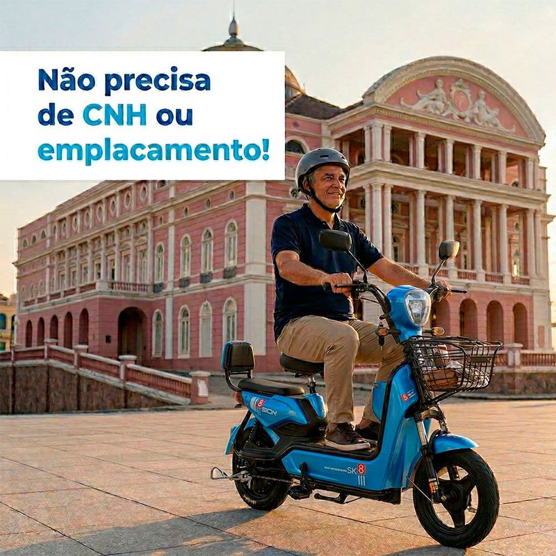 bicicleta elétrica gicin sk8 aro 14 500wh 48v azul (mp)