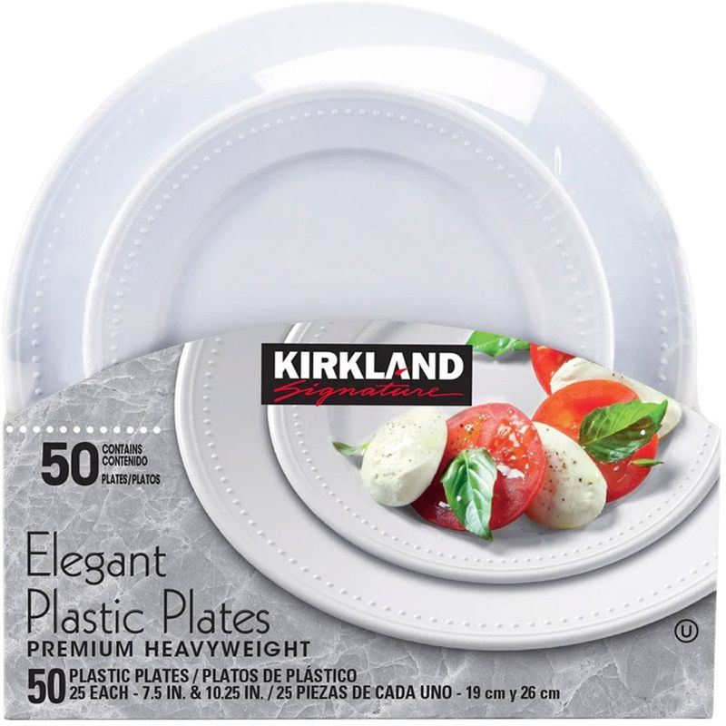 kit de 50 pratos kirkland de plástico c-bi