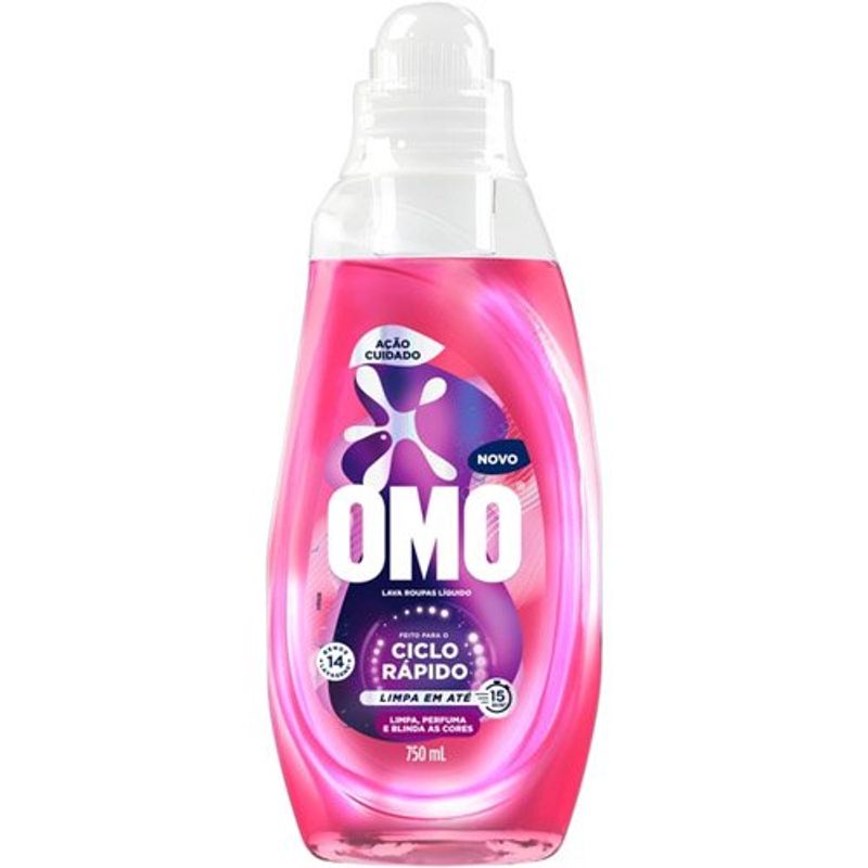 lava roupas omo ação cuidado 750ml