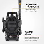 lavadora de pressão mondial 127v 1400w 1600ppsi amarelo e preto lap-01-gy