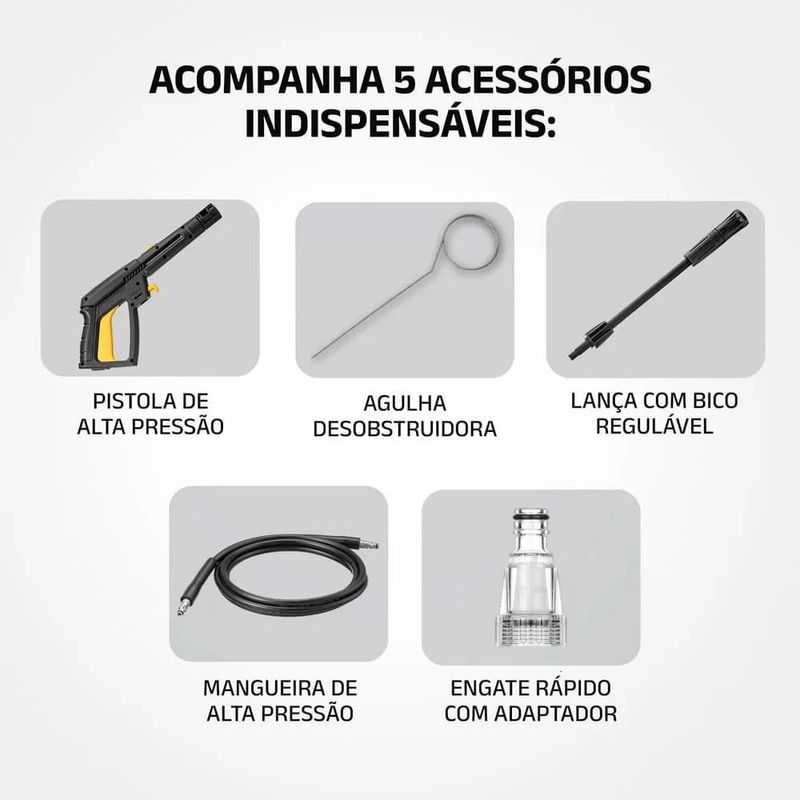 lavadora de pressão mondial 127v 1800w 2000ppsi amarelo e preto lap-03-gy