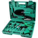 ferramentas para jardinagem 10 peças ezfocus com maleta verde e-bi