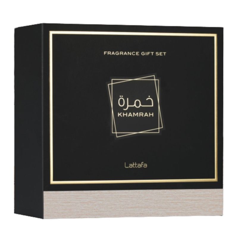 kit perfume árabe unissex lattafa khamrah 100ml mini 12ml bruma 50ml (mp)