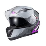 capacete texx escamoteável gladiator v3 makan cinza e rosa 62 (mp)