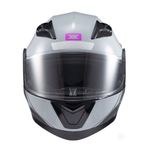 capacete texx escamoteável gladiator v3 makan cinza e rosa 62 (mp)