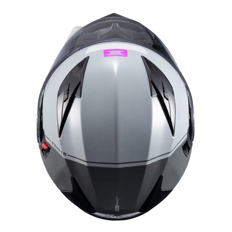 capacete texx escamoteável gladiator v3 makan cinza e rosa 62 (mp)
