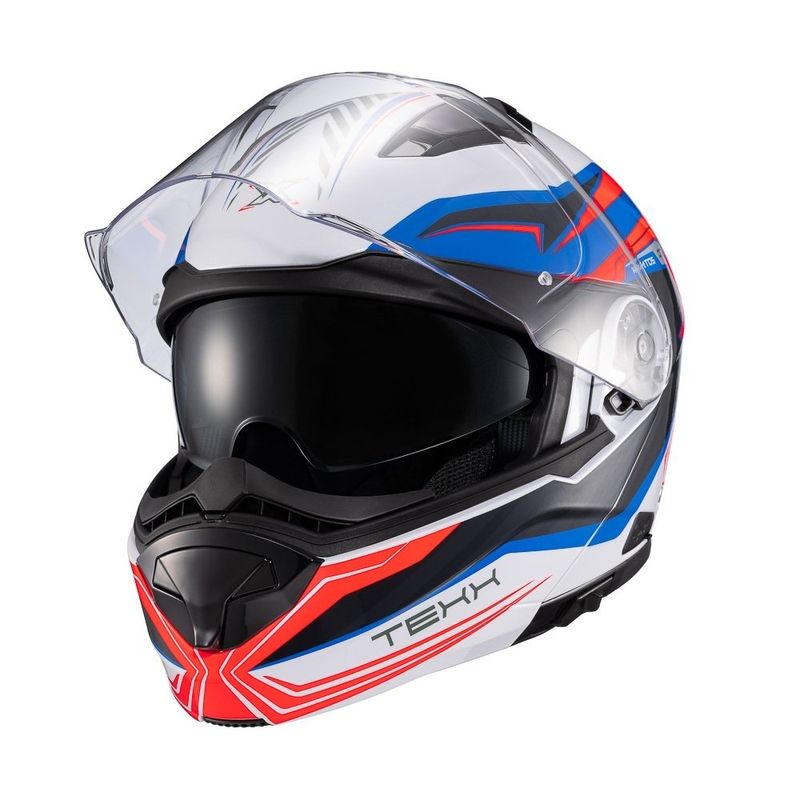 capacete texx escamoteável kratos nomade branco e azul 61 (mp)