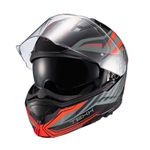 capacete texx escamoteável kratos nomade preto e vermelho 61 (mp)