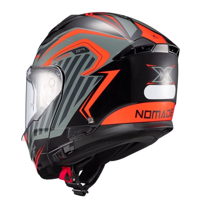 capacete texx escamoteável kratos nomade preto e vermelho 61 (mp)