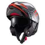 capacete texx escamoteável kratos nomade preto e vermelho 61 (mp)