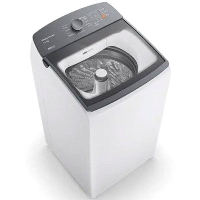 lavadora 14kg braastemp com smart sensor e design compacto branco bwf14abana