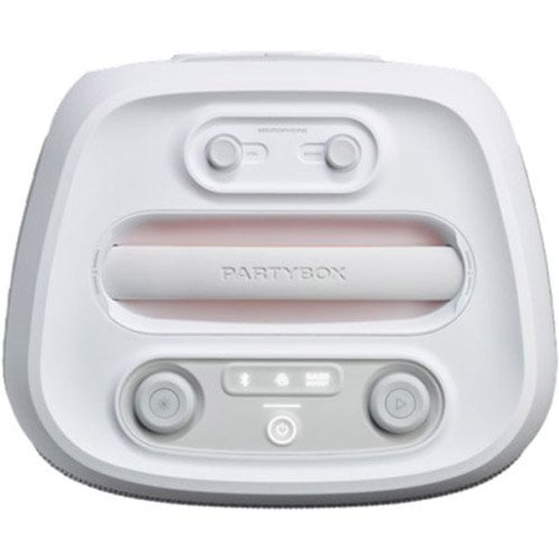 caixa de som jbl bluetooth partybox encore 2 com 2 microfones branca