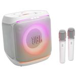 caixa de som jbl bluetooth partybox encore 2 com 2 microfones branca