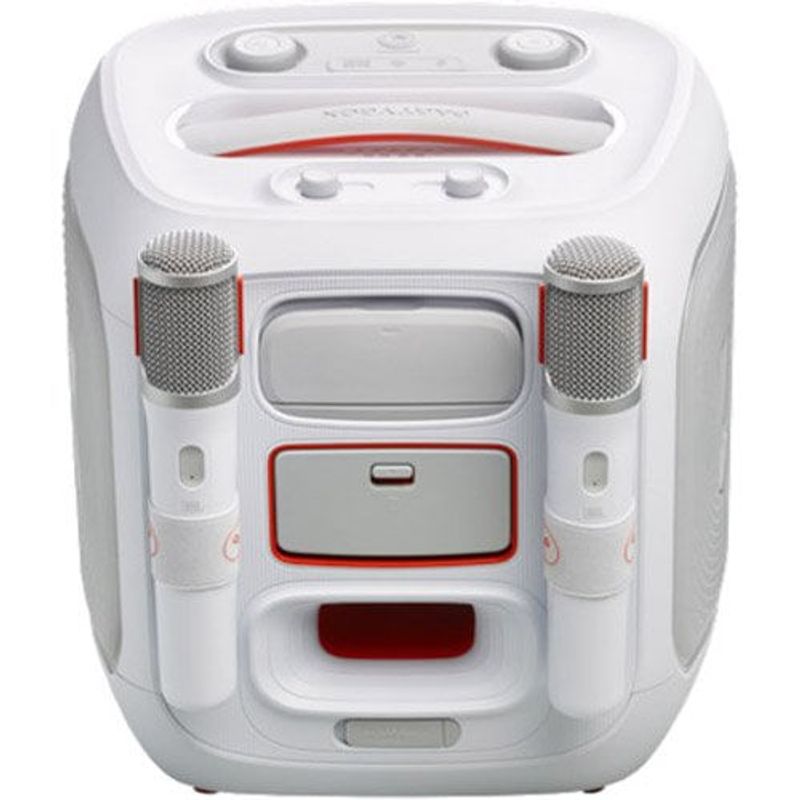 caixa de som jbl bluetooth partybox encore 2 com 2 microfones branca