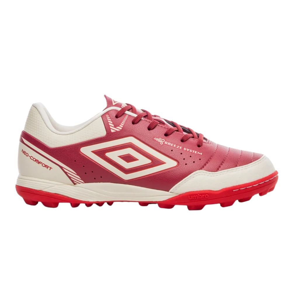Chuteira Society N°40 Umbro Neo-Comfort Branco e Vermelho