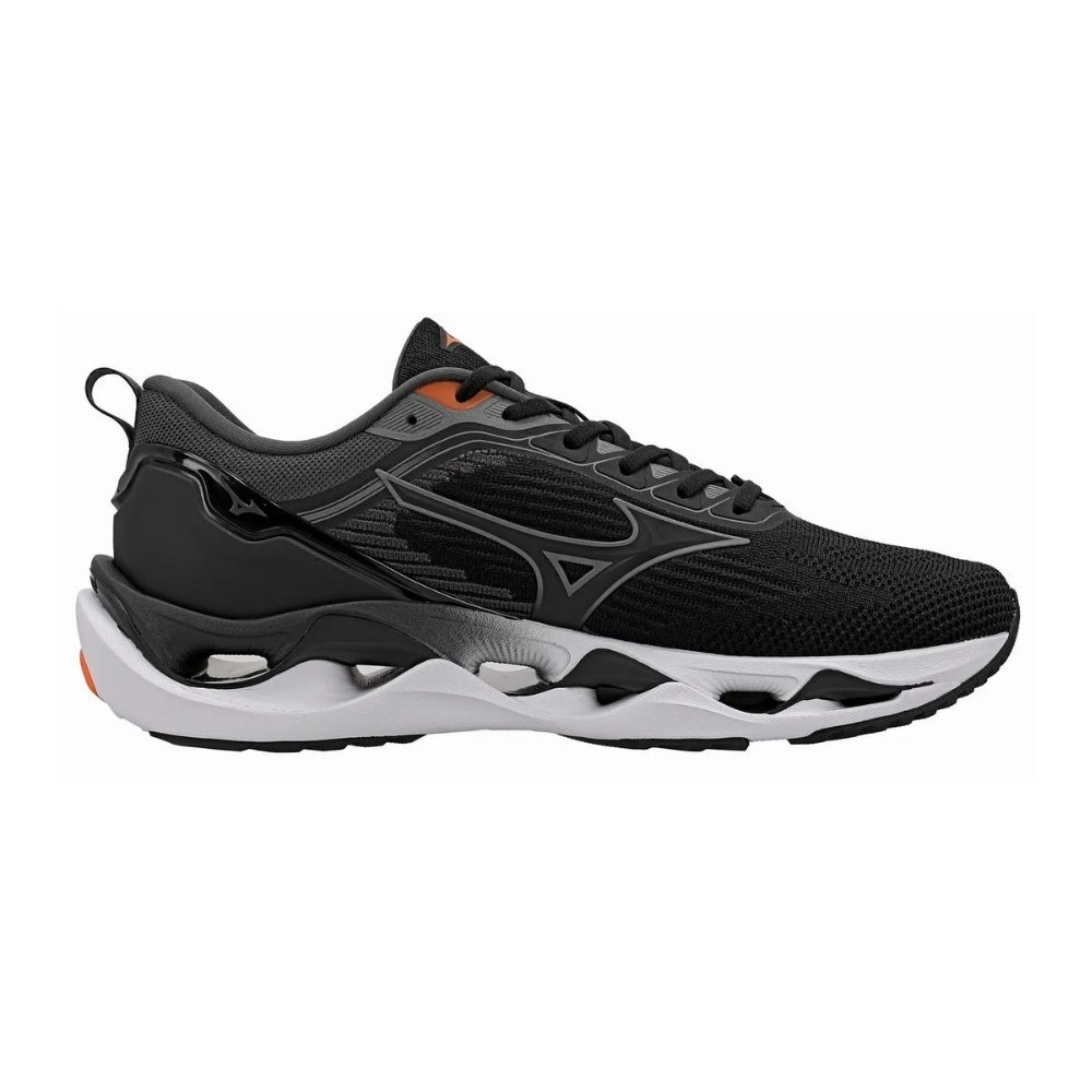 Tênis Corrida Masculino N°39 Mizuno Wave Stratos 3 Preto E Laranja (MP)