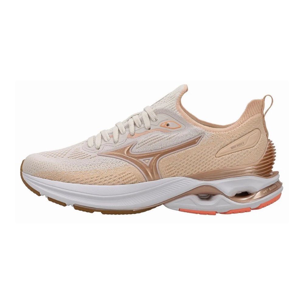 Tênis Corrida Feminino N°34 Mizuno Wave Mirai 8 Bege