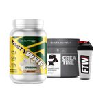 combo mezik tasty whey 900g sabor original adaptogen + creatina 300g max titanium + coqueteleira ftw (mp)