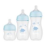 kit mamadeira buba easy flow 3 peças 120ml 270ml 330ml azul 0987 (mp)