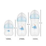 kit mamadeira buba easy flow 3 peças 120ml 270ml 330ml azul 0987 (mp)