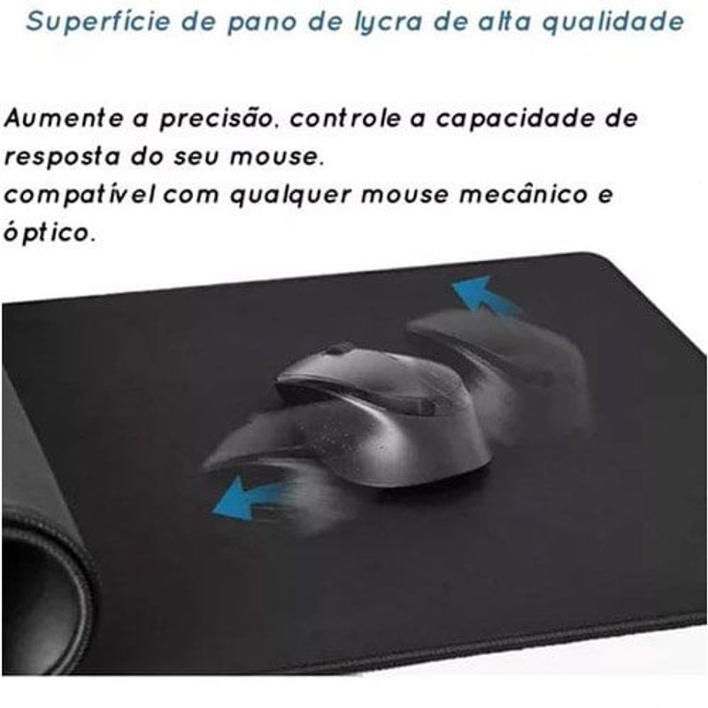 mousepad executivo huaixi de couro preto e-bi