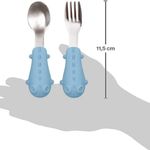 kit talheres buba em silicone e aço inoxidável azul (mp)