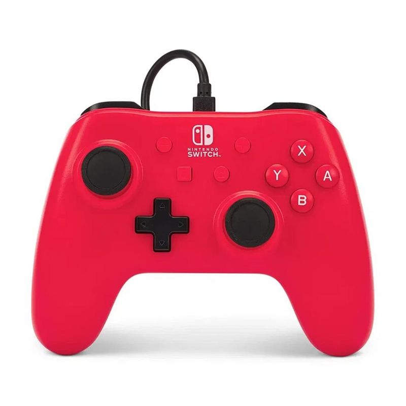 controle com fio nintendo switch power a vermelho (mp)