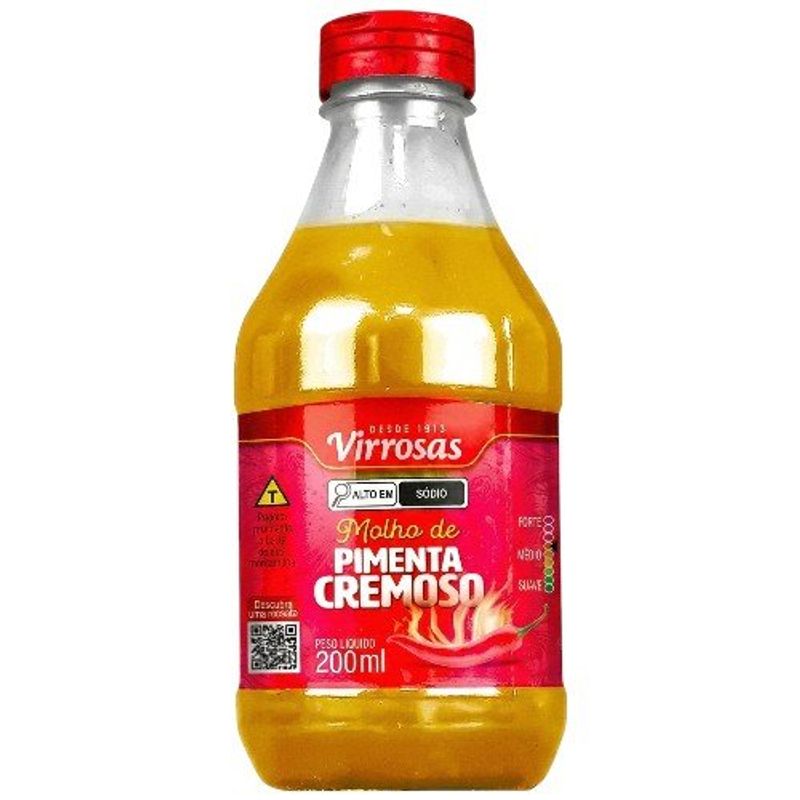 molho de pimenta cremoso virrosas 200ml
