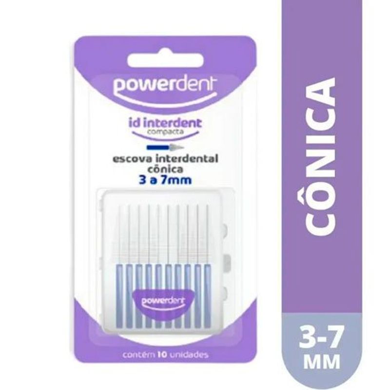escova interdental powerdent cônica 3 a 7mm