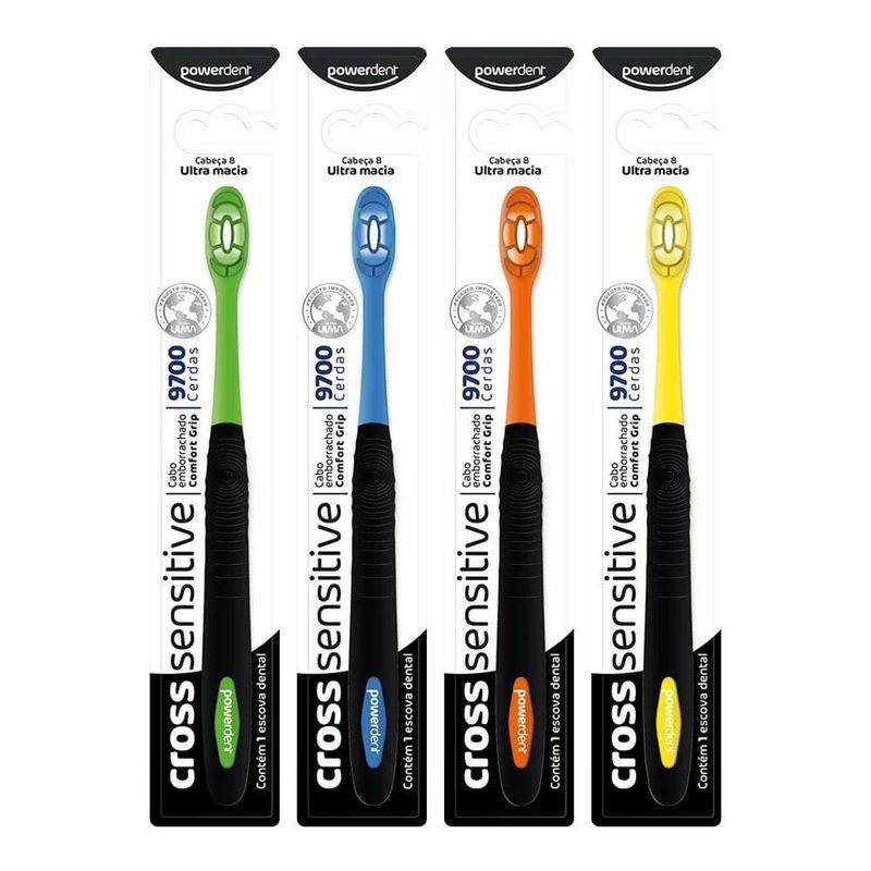escova dental powerdent cross sensitive cores sortidas