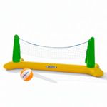 brinquedo inflável rede de vôlei com bola wet set verde e amarelo 239x64cm (mp)
