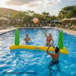 brinquedo inflável rede de vôlei com bola wet set verde e amarelo 239x64cm (mp)