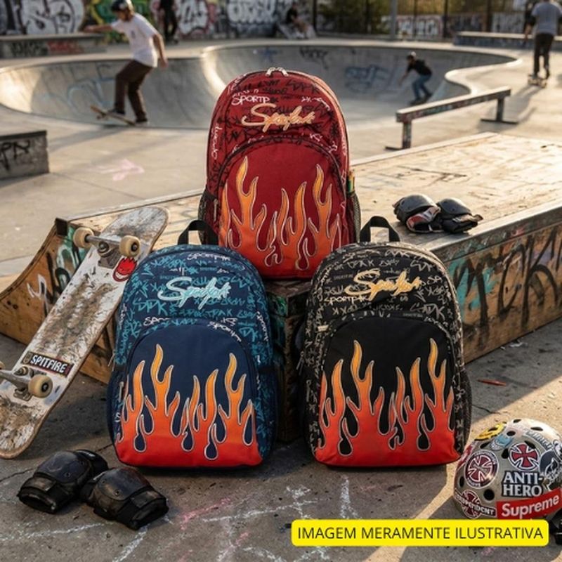 mochila tm sport pack de poliéster 36x46cm sortido (mp)