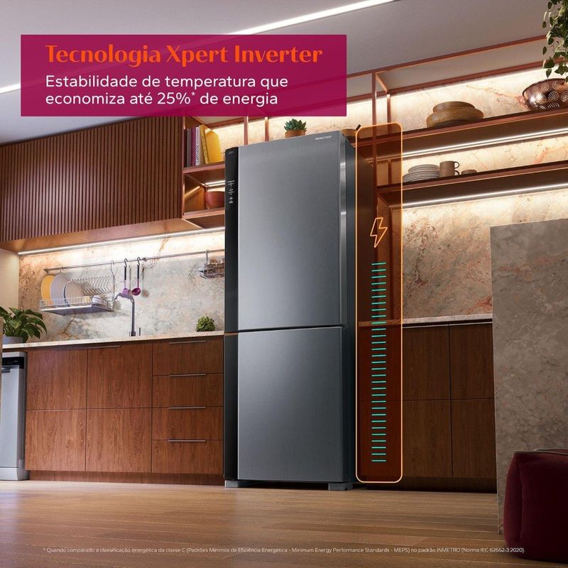 geladeira frost free inverse 500 litros inox bivolt bre66