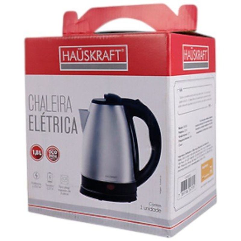 chaleira elétrica hauskraft 1,8 litros 127v preto