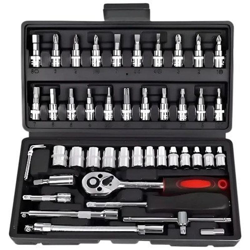kit de ferramentas xiongzhi 46 peças preto e-bi