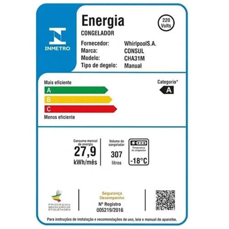 freezer horizontal consul 307 litros branco cha31mbana
