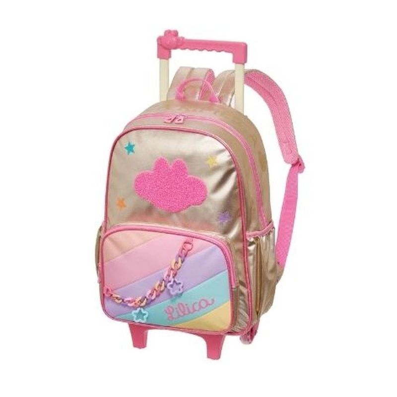 mochila de rodinhas pacific lilica ripilica golden 43cm 971al07 (mp)