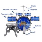 bateria infantil dm toys rock party azul dmt6066 (mp)