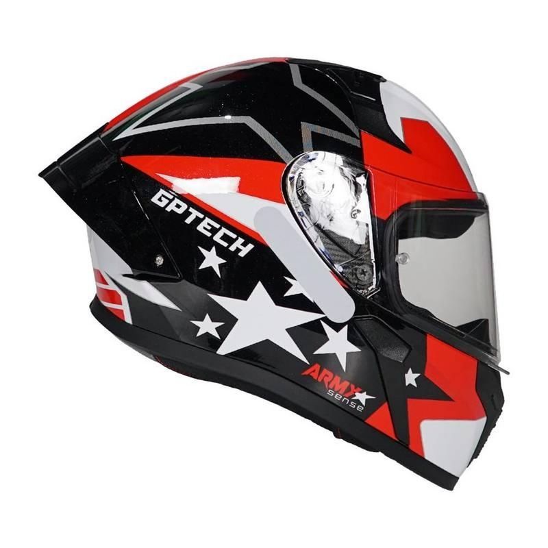 capacete gp tech sense army preto e vermelho 60 (mp)