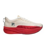 tênis corrida feminino nº34 fila aero skyfoam bege e vermelho (mp)
