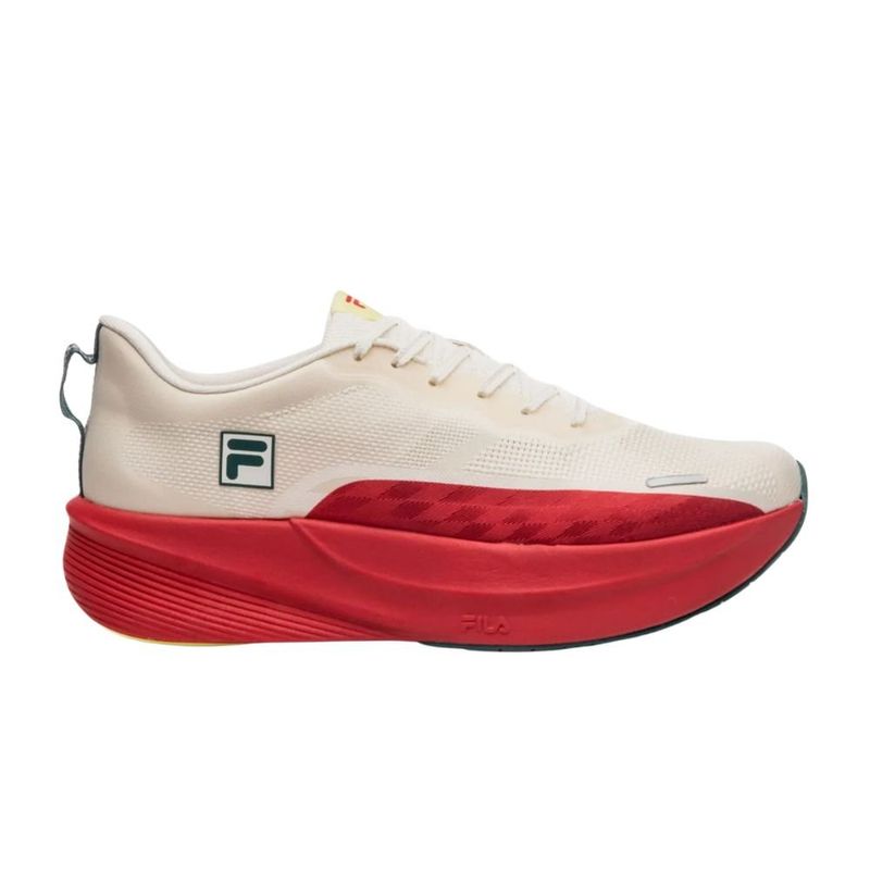 tênis corrida feminino nº34 fila aero skyfoam bege e vermelho (mp)