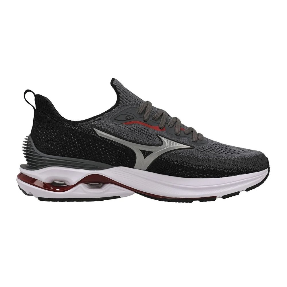 Tênis Corrida Masculino Nº40 Mizuno Wave Mirai 8 Chumbo E Preto (MP)