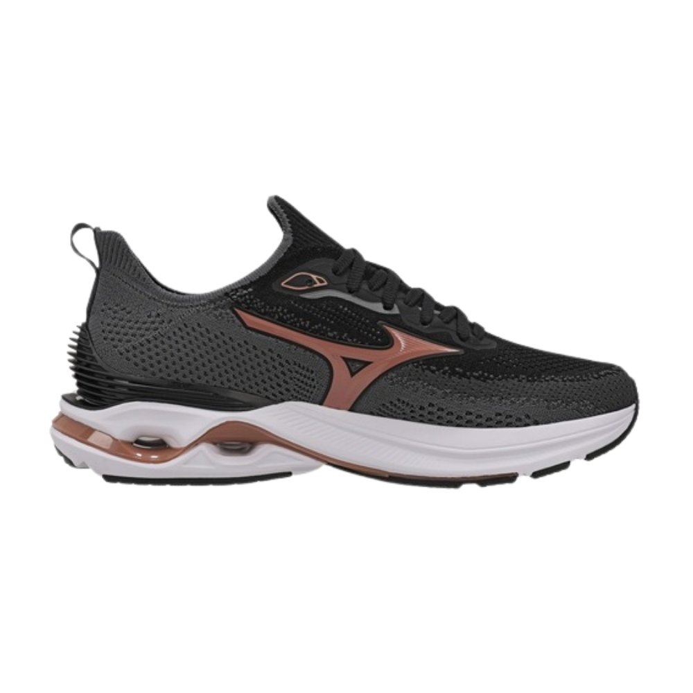 Tênis Corrida Feminino Nº35 Mizuno Wave Mirai 8 Preto E Rosa (MP)